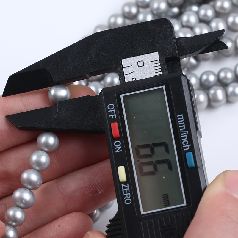 6.5-7mm Standard Size Grey Color Near Round Pearl Stand for Fashion Jewelry