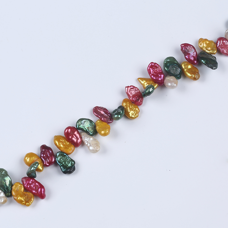 Multi Color Top-drilled Keshi Pearl String for Jewelry 