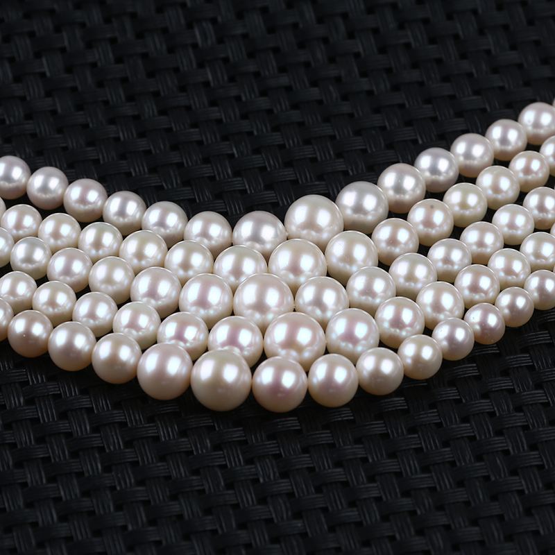 3.5-9.5mm high quality round shape graduated size pearl strand