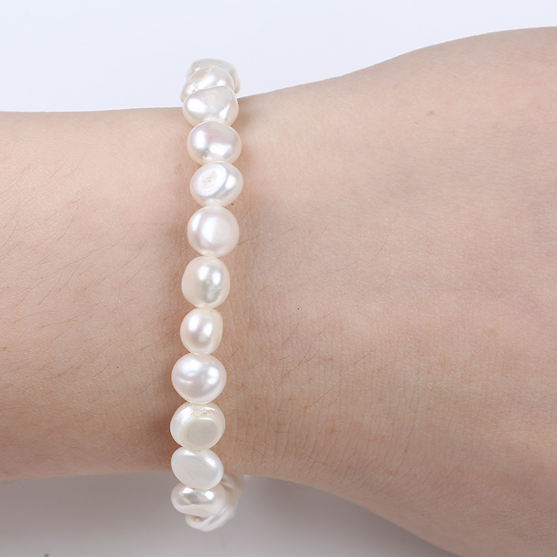 7-8mm Simple Real Baroque Pearl Bracelet for Promotion Gift