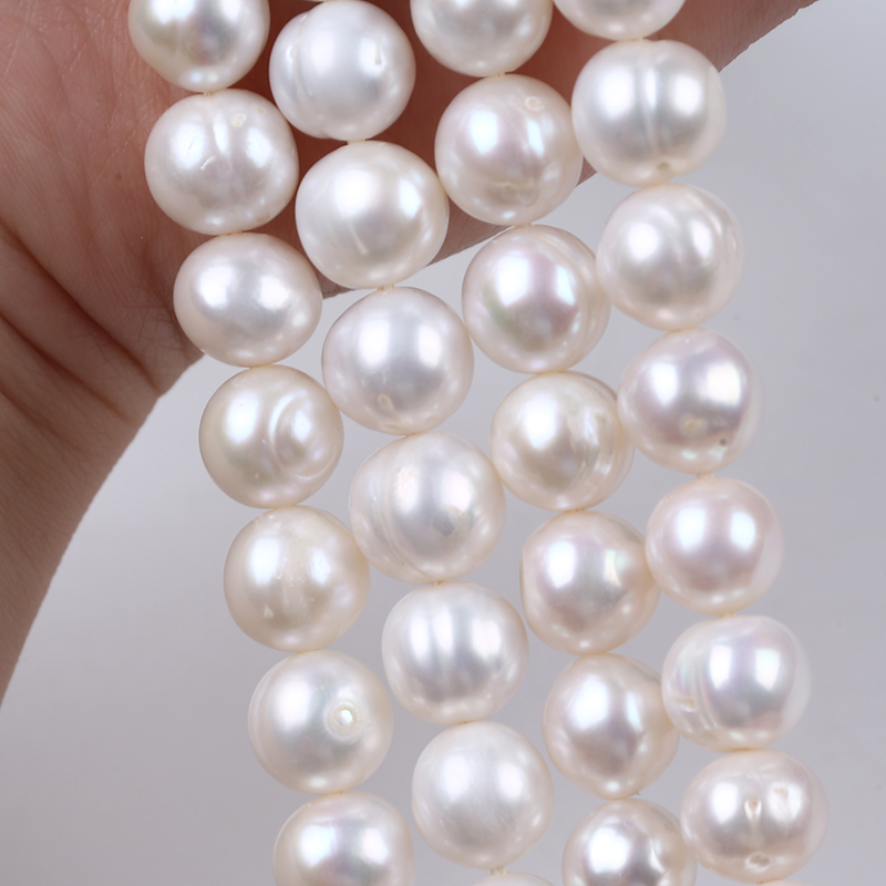 10-11mm White Color Potato Shape Pearl Strand for Jewelry Making