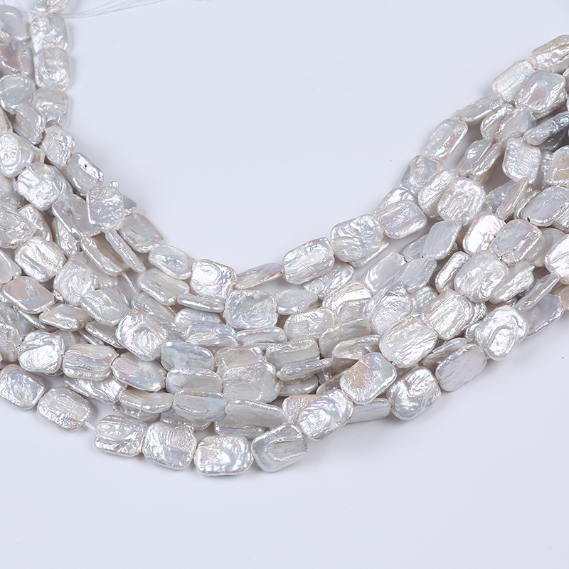 14*19mm Natural Rectangle Shape Irregular Pearl Strand for Necklace Design