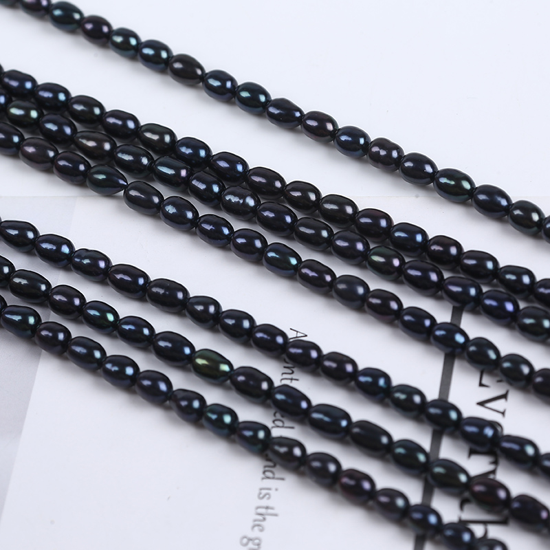 4-5mm Black Color Small Rice Pearl for Choker