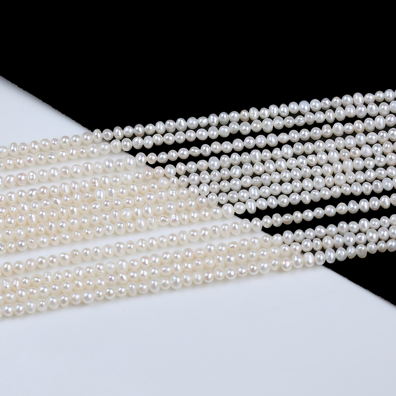 2.5-3mm High Quality Genuine Potato Pearl for Necklace