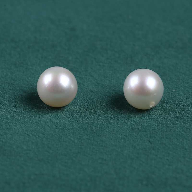White Color Perfect Round Pearl Pair For Earrings
