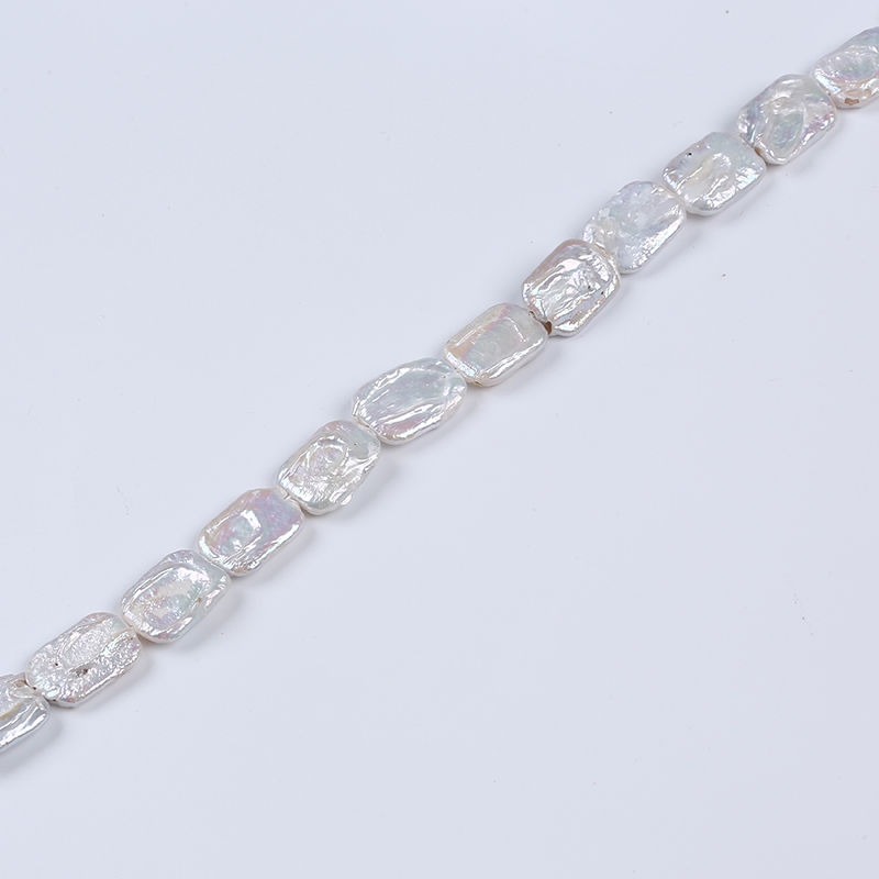 14*19mm Natural Rectangle Shape Irregular Pearl Strand for Necklace Design