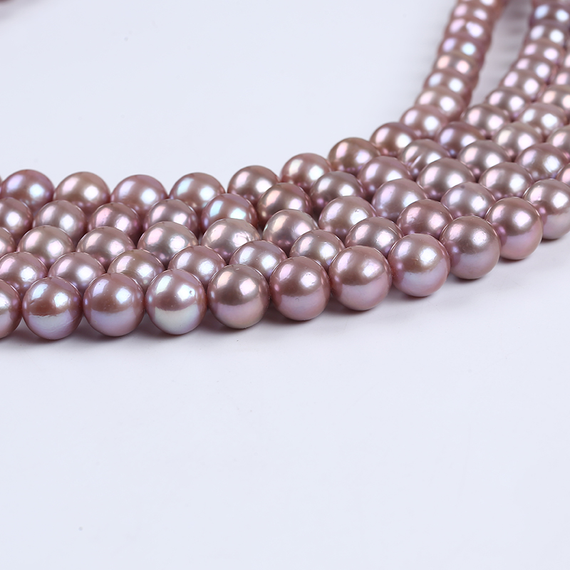 10-12mm Natural Purple Color Round Edison Pearl for Graduated Necklace