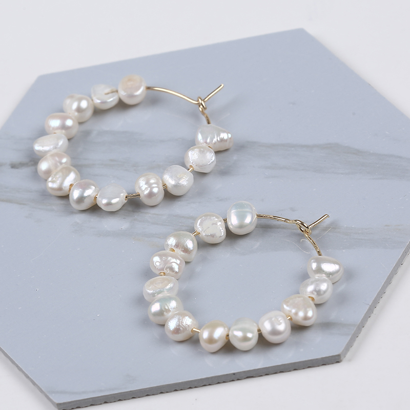Fashion White Color Baroque Pearl Wholesale Price Pearl Earrings