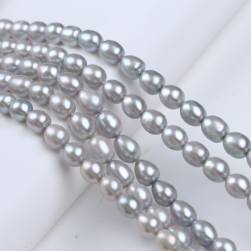 9-10mm Grey Color Freshwater Rice Pearl for Decoration