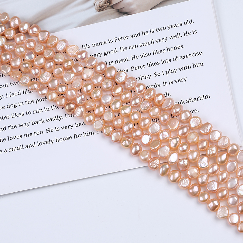 8-9mm High Quality Natural Colors Baroque Pearl Strand for Chain Necklace