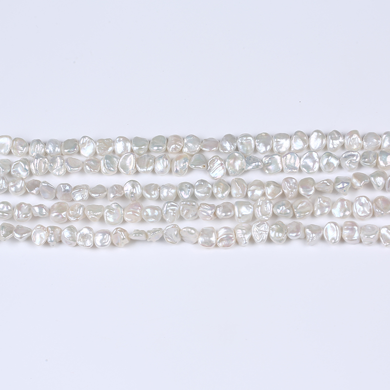 8-9mm AA Grade Side Drilled thick Keshi Pearl Strand for DIY