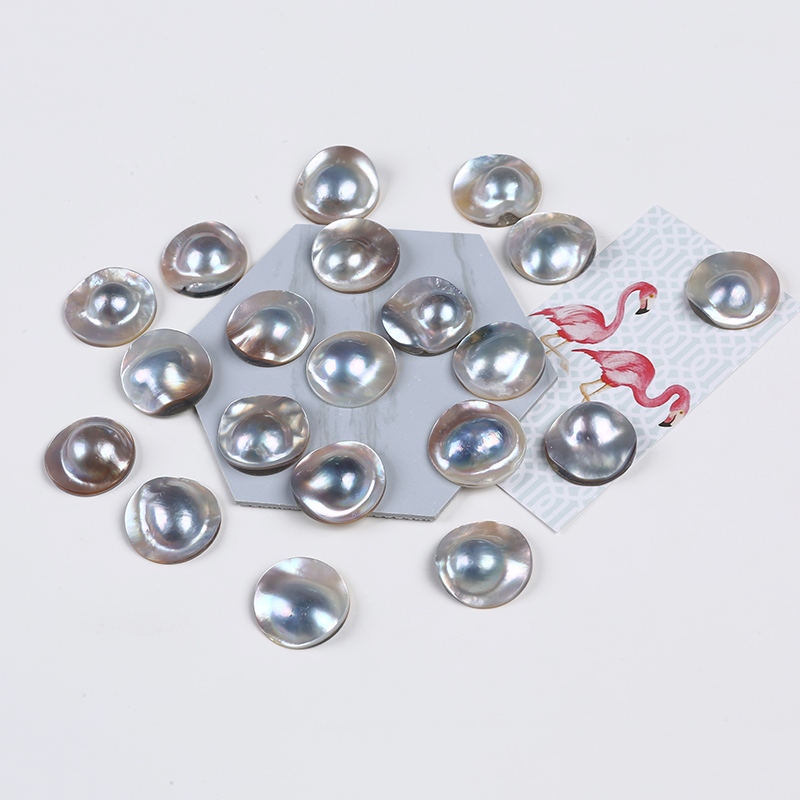 Natural Round Shape No Hole Mabe Shell DIY Beads for Pendant 