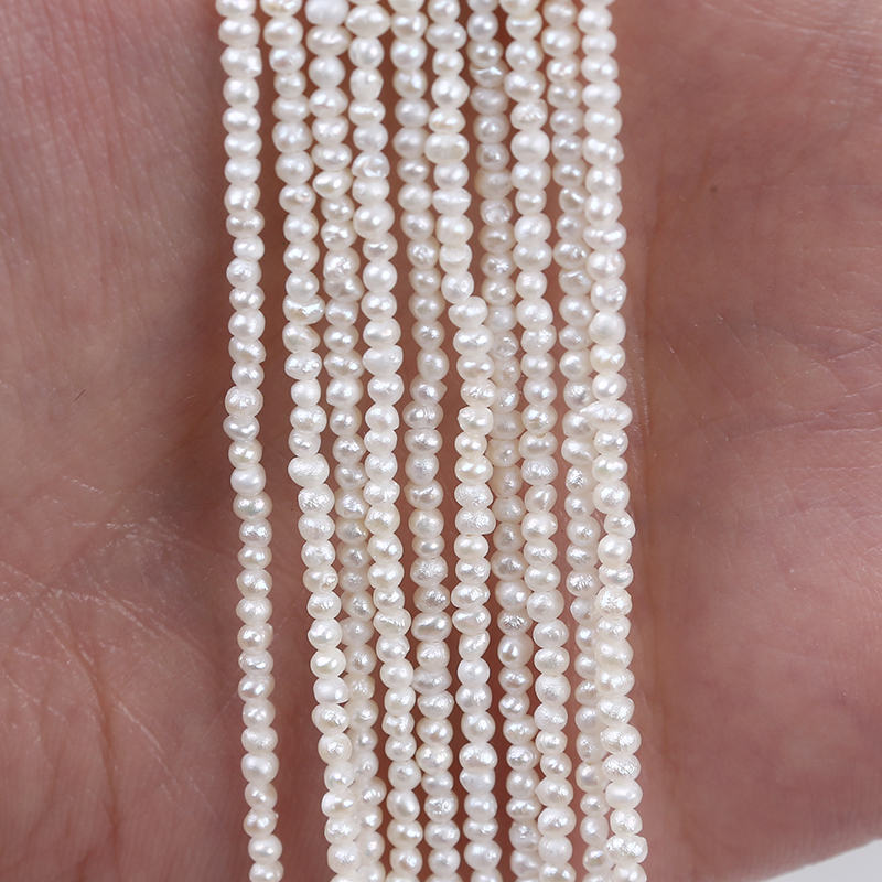 1.8-2mm Small Size Tiny Bead Potato Pearl Strand for Charm Jewelry