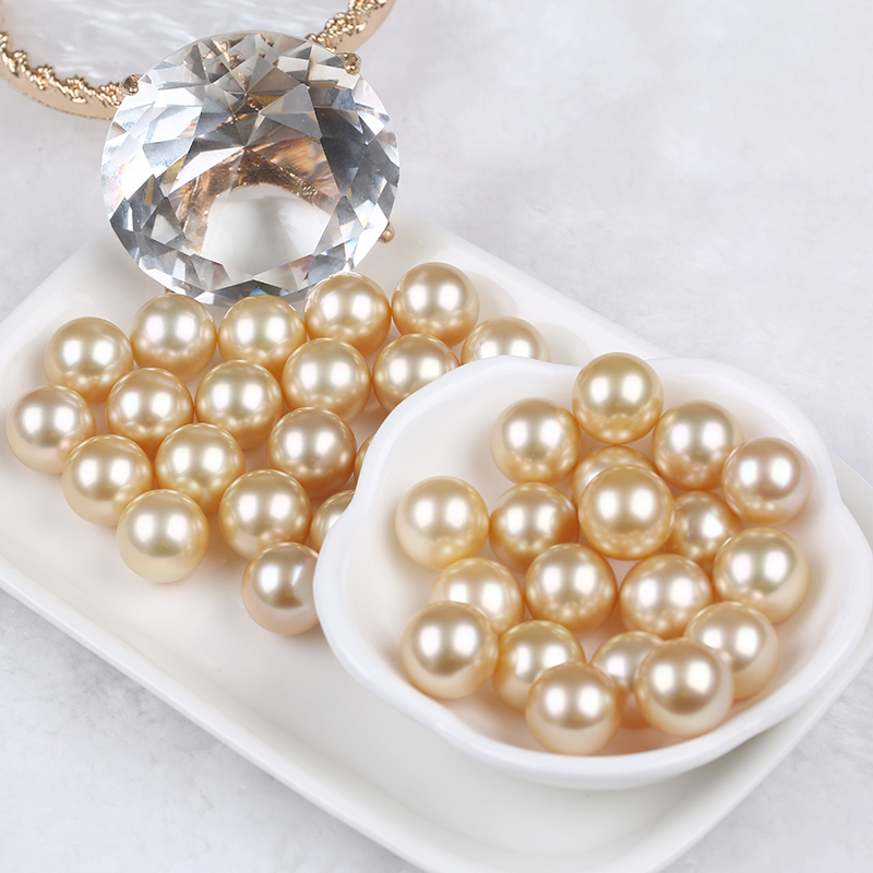 Natural Glod Color South Sea Pearl Loose Bead for Jewelry Making