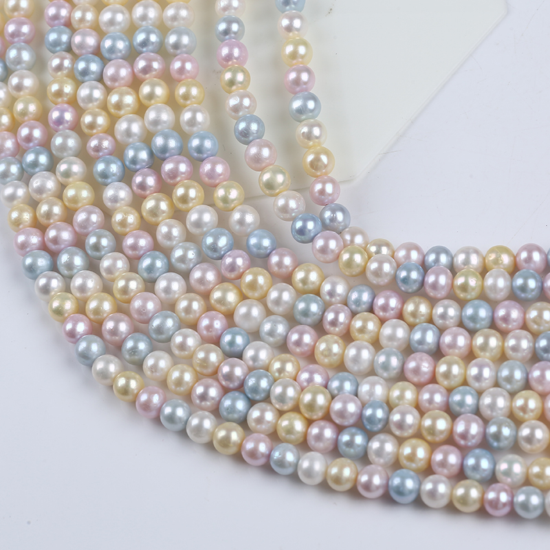 6-7mm Candy Color Chinese Akoya Round Pearl for Necklace