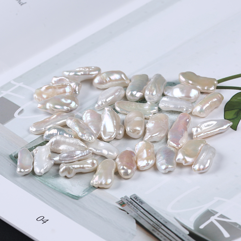 Hot Selling No Hole Biwa Pearl for Necklace Design