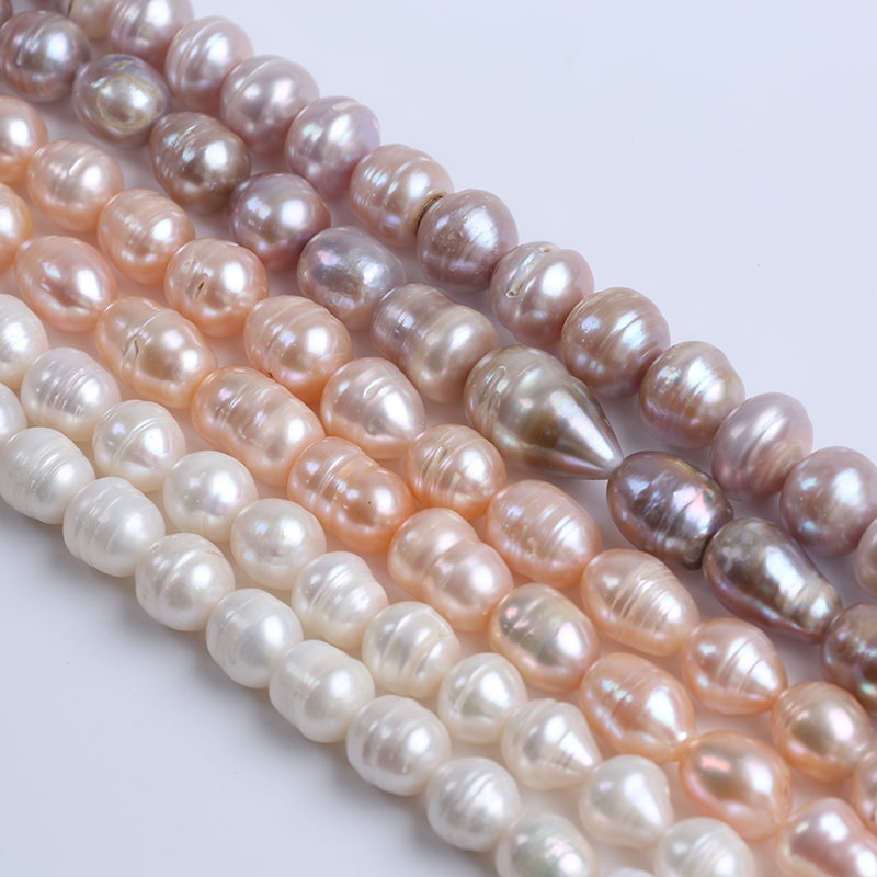 Zhuji Pearl Wholesale 12-13mm Big Size Rice Pearl for Necklace