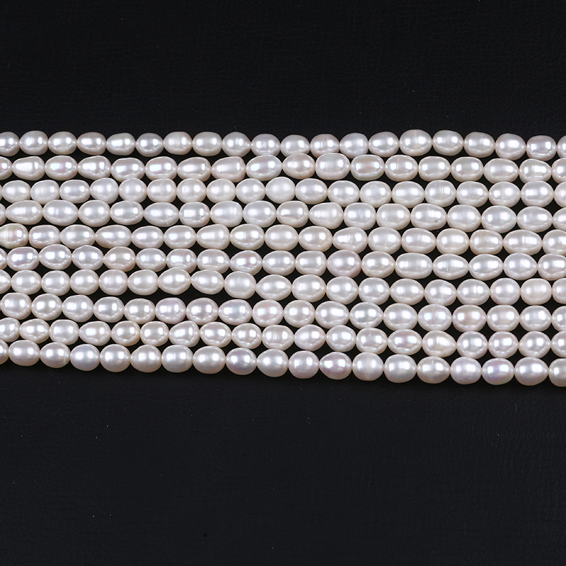 7-8mm High Quality Nice Beads Rice Pearl For White Chain Necklace